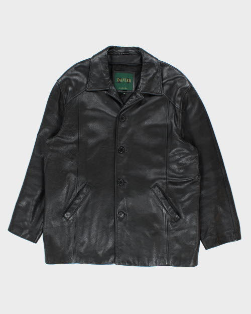 90s DANIER  肉厚 本革 レザージャケット 黒 XL Vintage 90's Danier Oversized Leather Button Up Jacket - XL – Rokit