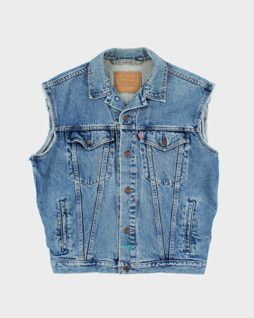 Vintage Levi's Light Wash Sleeveless Denim Jacket - L