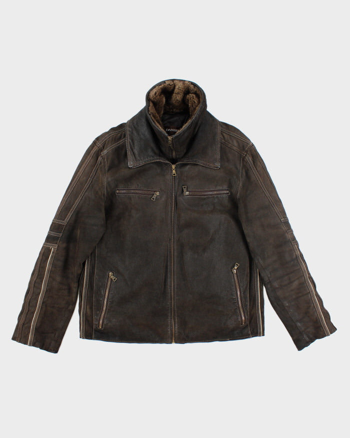 Vintage Danier Brown Lined Leather Jacket M