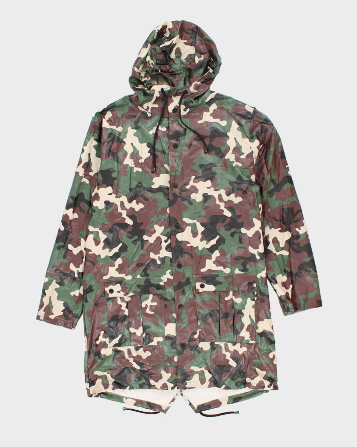 Vintage Rains Camouflage Waterproof Hooded Jacket - M