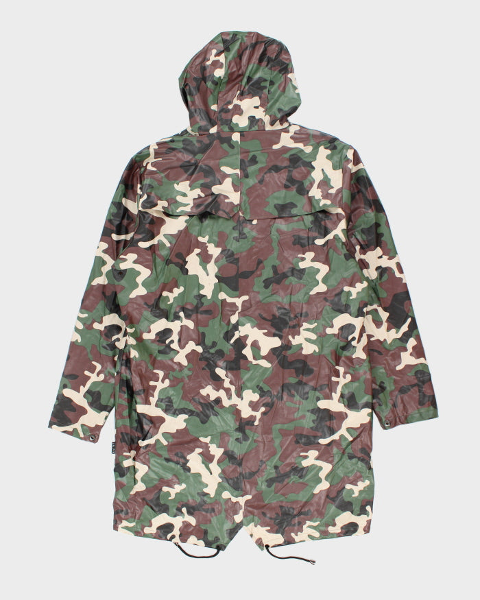 Vintage Rains Camouflage Waterproof Hooded Jacket - M