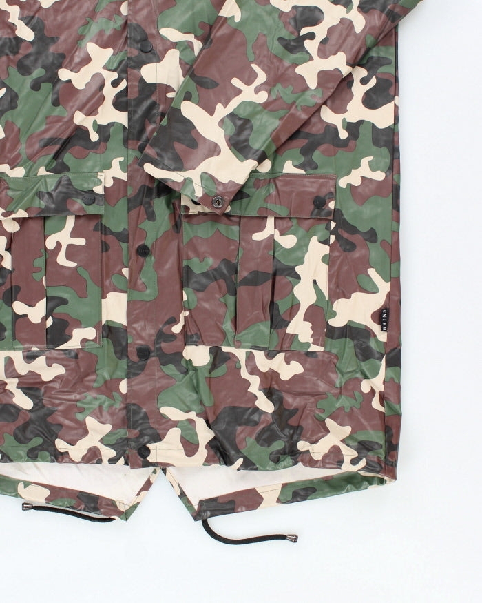 Vintage Rains Camouflage Waterproof Hooded Jacket - M
