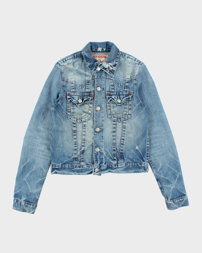 Vintage Y2K True Religion Pre-Distressed Denim Jacket L