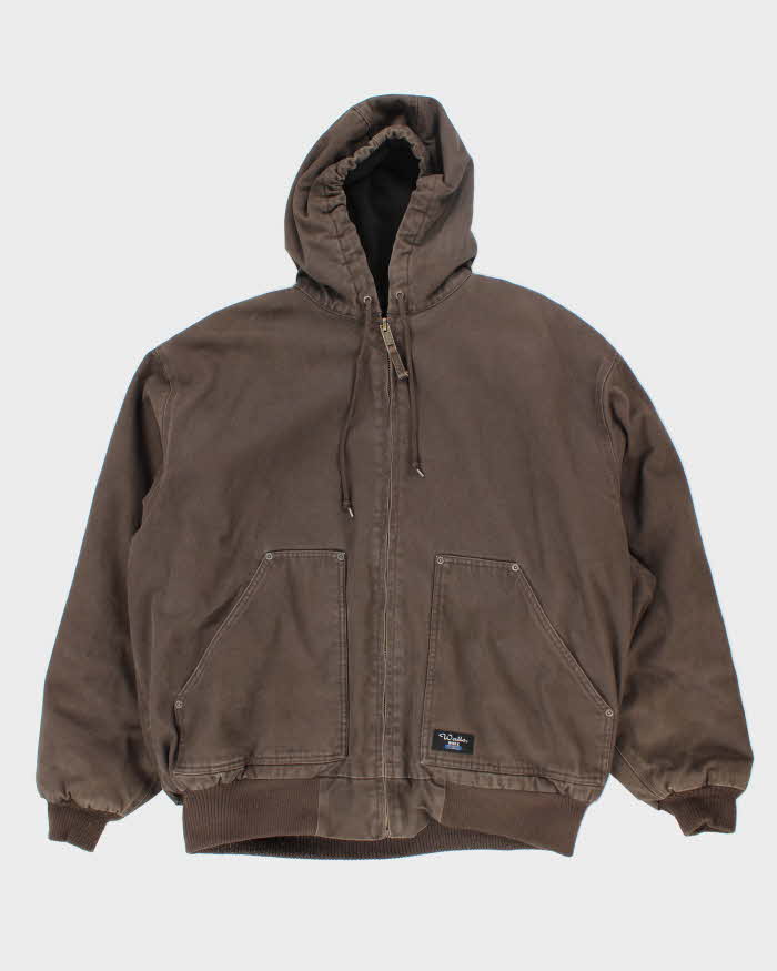 Vintage 00s Walls Hooded Brown Workwear Jacket - XXL