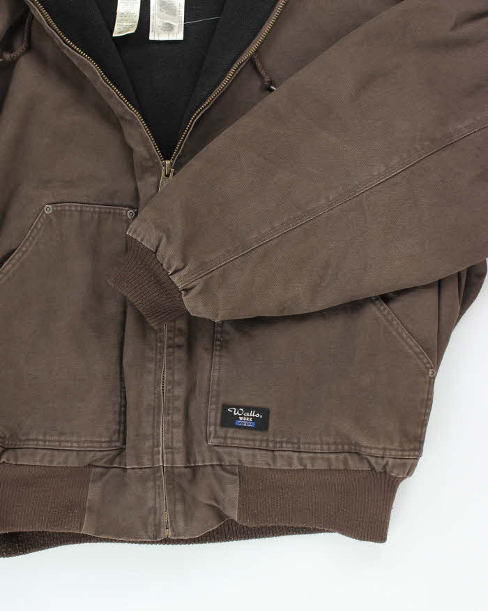 Vintage 00s Walls Hooded Brown Workwear Jacket - XXL