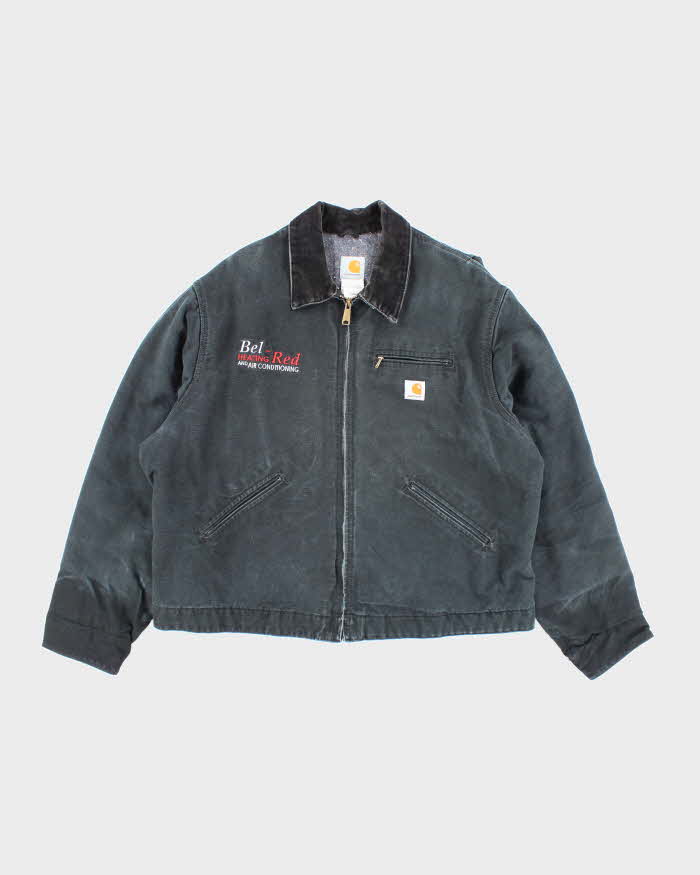 Vintage Carhartt J01 Embroidered Black Detroit Jacket - XL