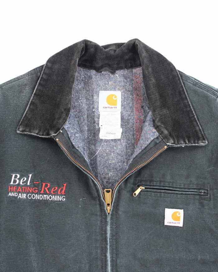 Vintage Carhartt J01 Embroidered Black Detroit Jacket - XL