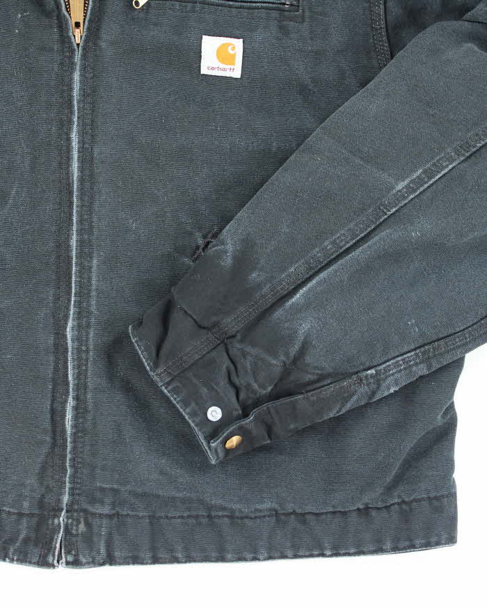 Vintage Carhartt J01 Embroidered Black Detroit Jacket - XL