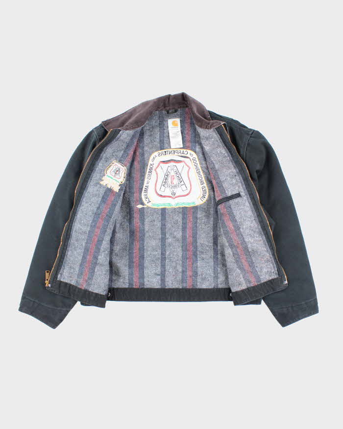 Vintage Carhartt J01 Embroidered Black Detroit Jacket - XL