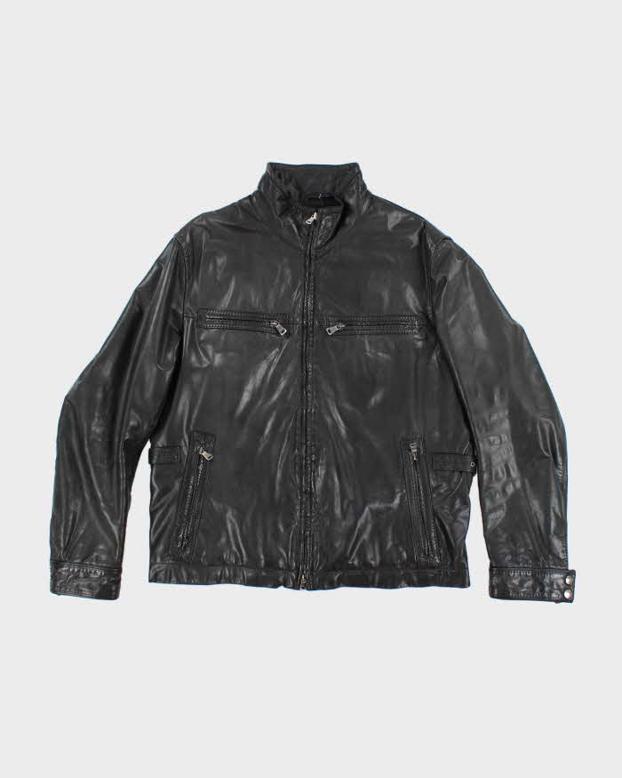 Vintage 2000's Hugo Boss Leather Biker Jacket - M