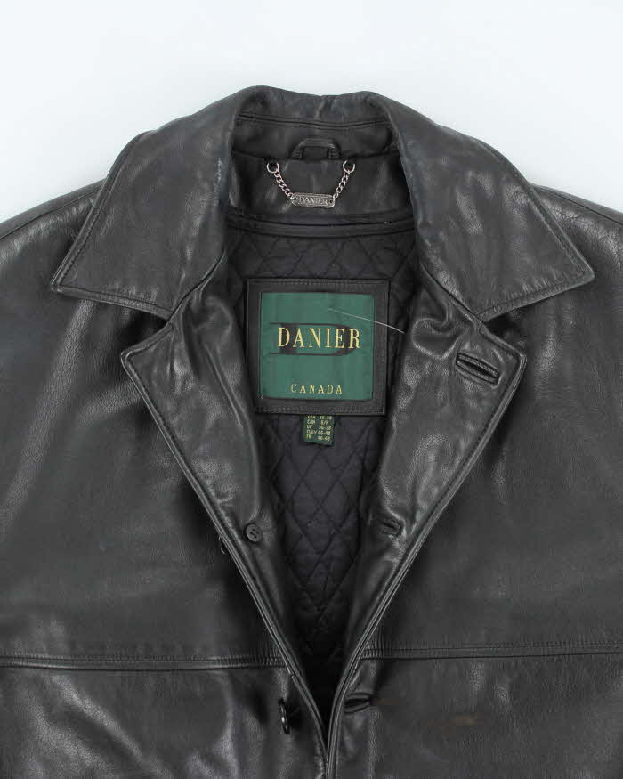 Vintage Danier Heavyweight Leather Button Up Jacket - L