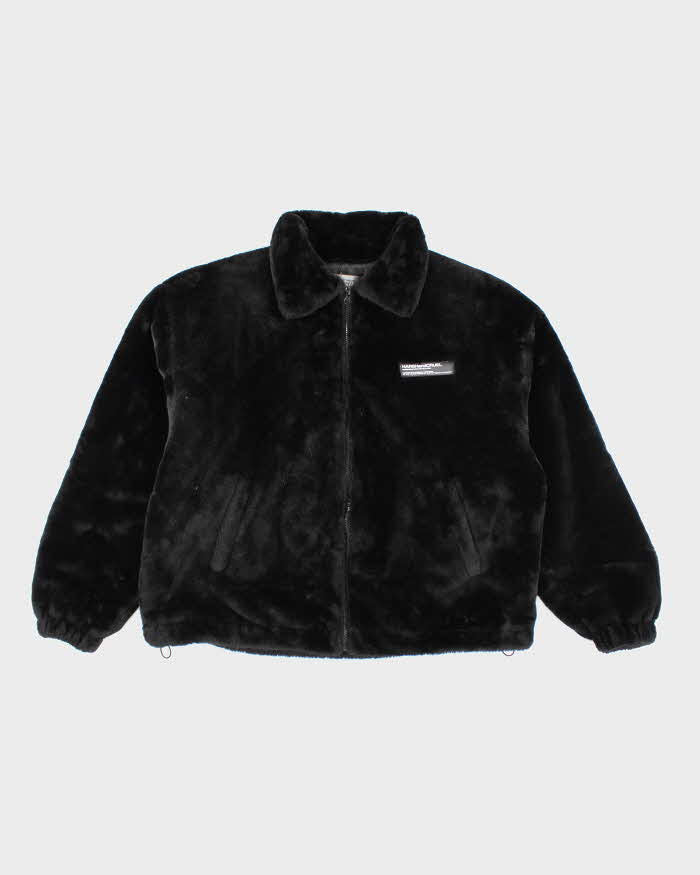 Harsh And Cruel Black Faux Fur Bomber Jacket - S