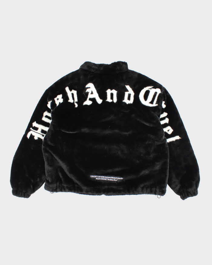 Harsh And Cruel Black Faux Fur Bomber Jacket - S