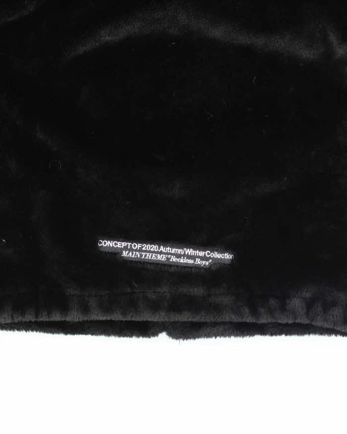 Harsh And Cruel Black Faux Fur Bomber Jacket - S