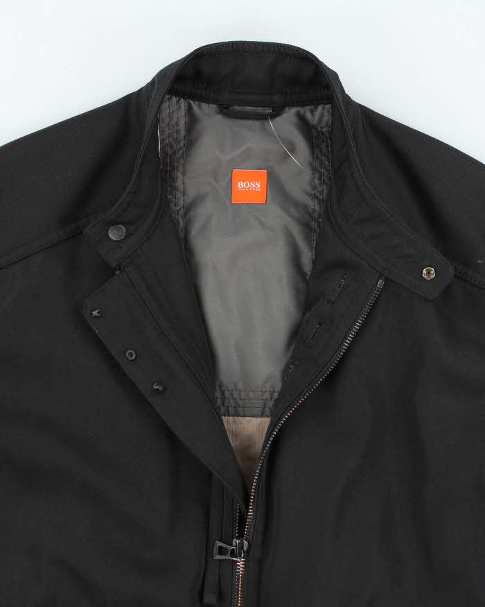Vintage Y2K Hugo Boss Heavyweight Biker Jacket - L