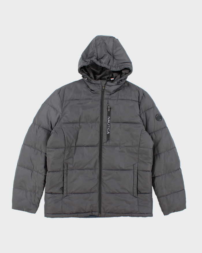 Vintage Nautica Hooded Puffer Jacket - M
