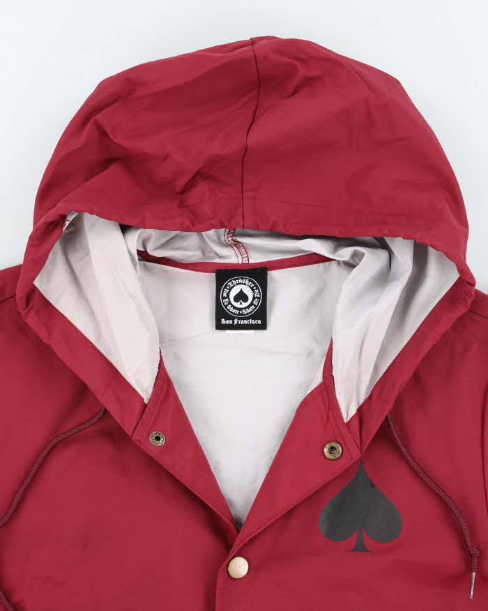 Thrasher Magazine Skateboarding Spade Graphic Print Hooded Coach Jacket - S