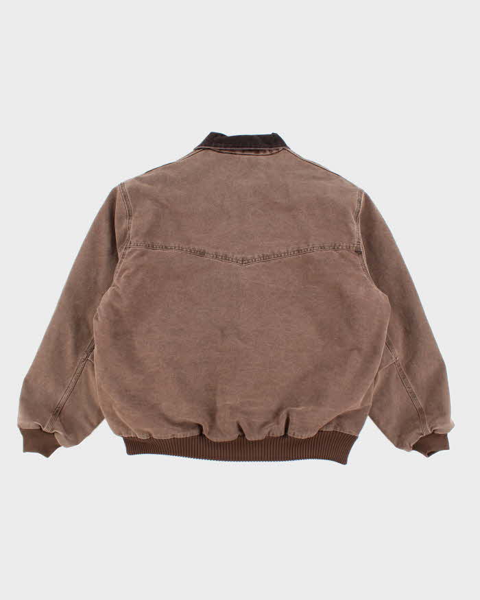 Vintage Carhartt Lined Embroidered Collared Workwear Jacket - XXL