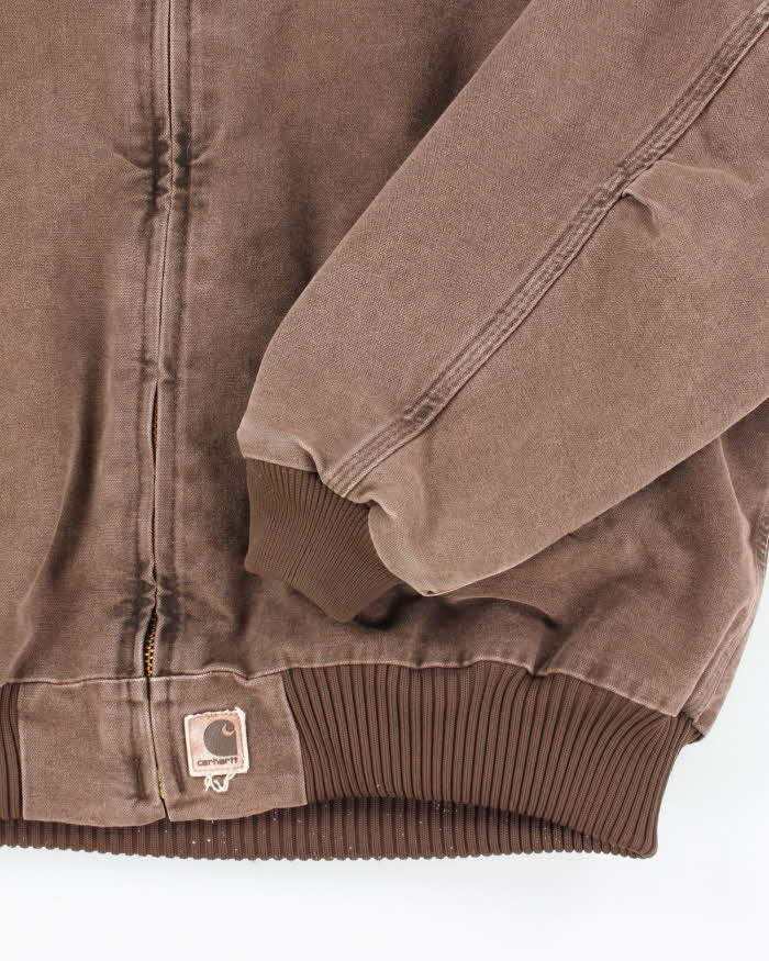 Vintage Carhartt Lined Embroidered Collared Workwear Jacket - XXL