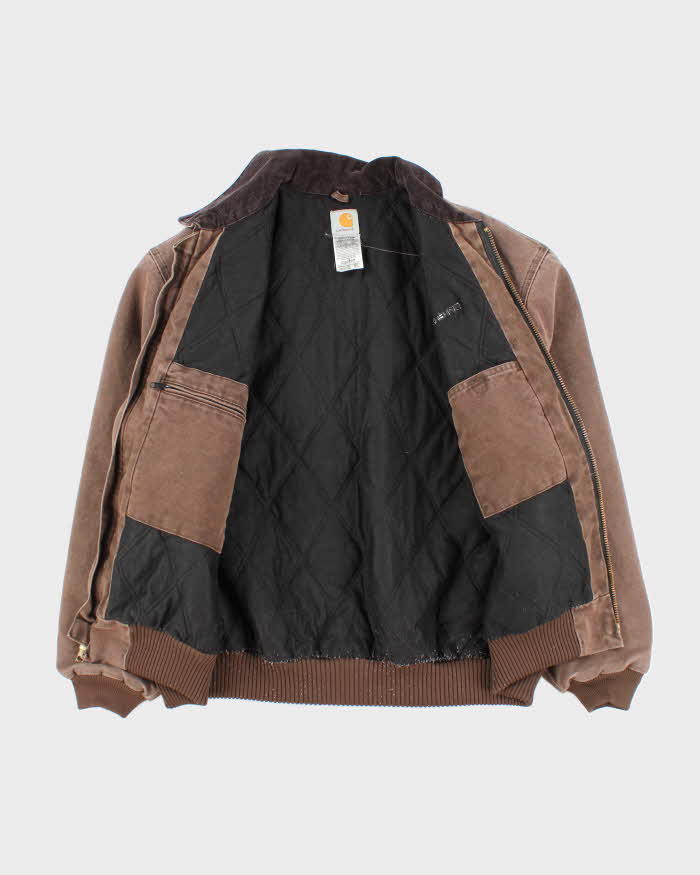 Vintage Carhartt Lined Embroidered Collared Workwear Jacket - XXL
