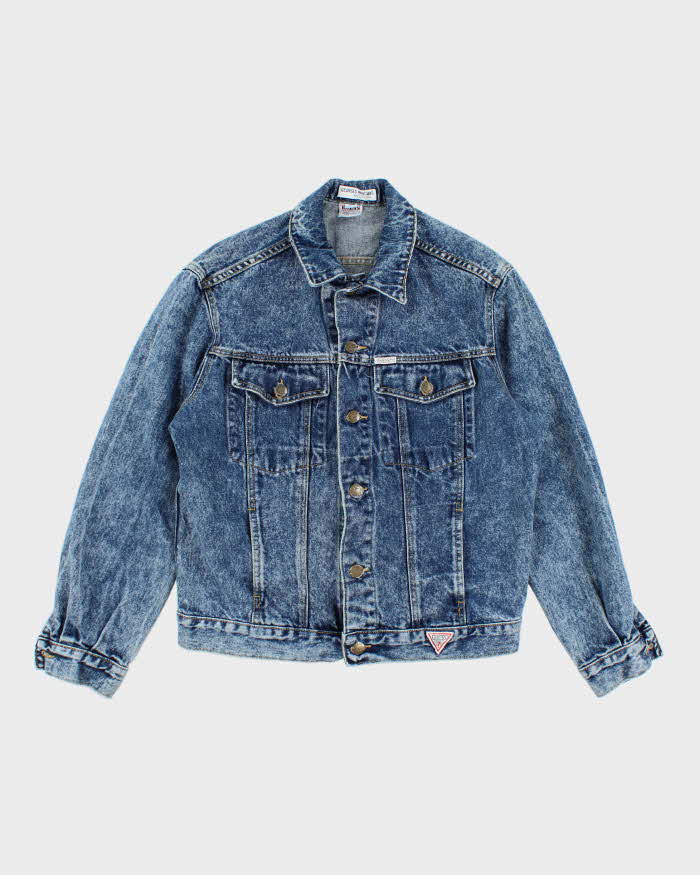 Giacca denim di jeans acido d'acido Guess degli anni '90 vintage m