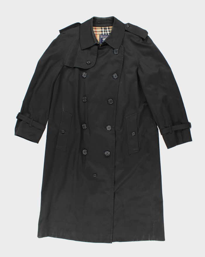 80's【Burberrys Black Trench Coat】 Vintage Burberrys Black Trench Coat - XL – Rokit