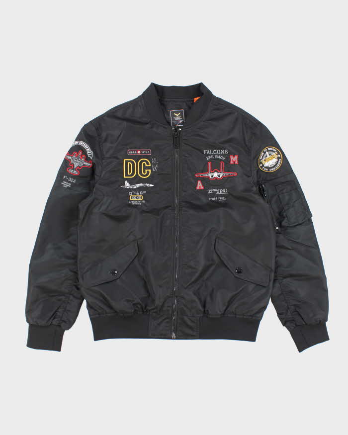 Vintage 2000's Embroidered Bomber Style Flight Jacket - M