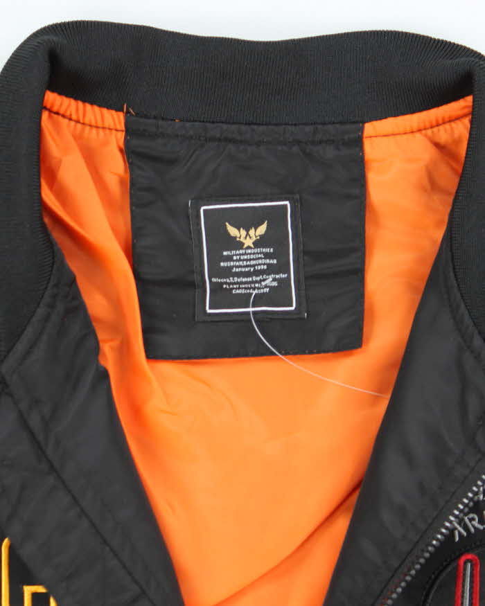 Vintage 2000's Embroidered Bomber Style Flight Jacket - M