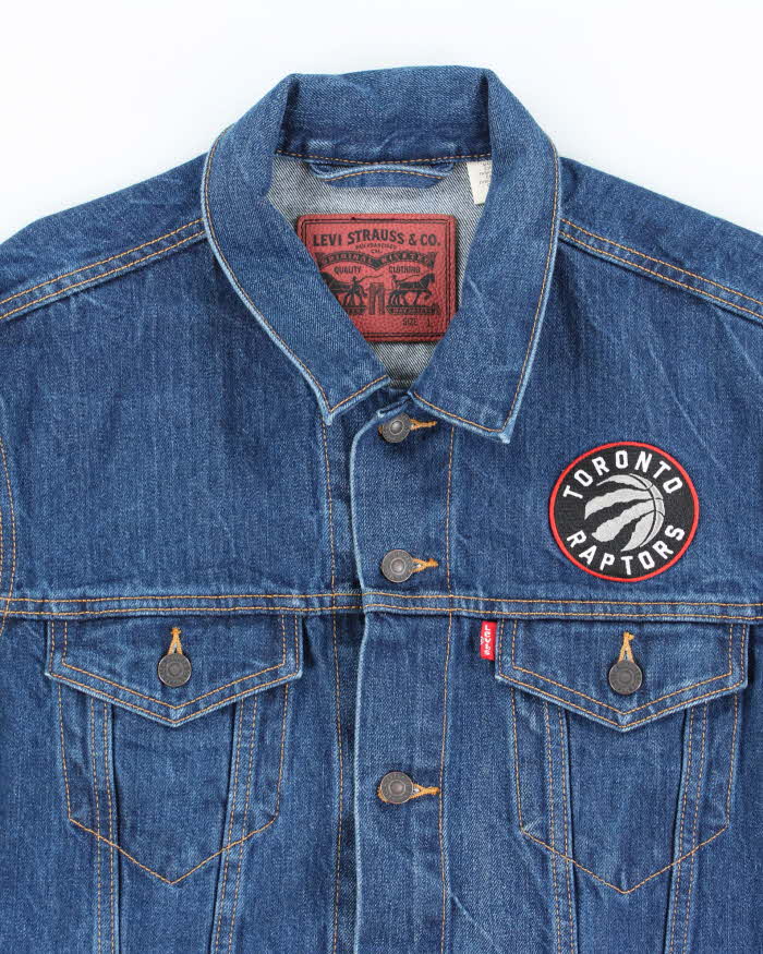 Vintage Levi's Toronto Raptors NBA Embroidered Denim Jacket - L