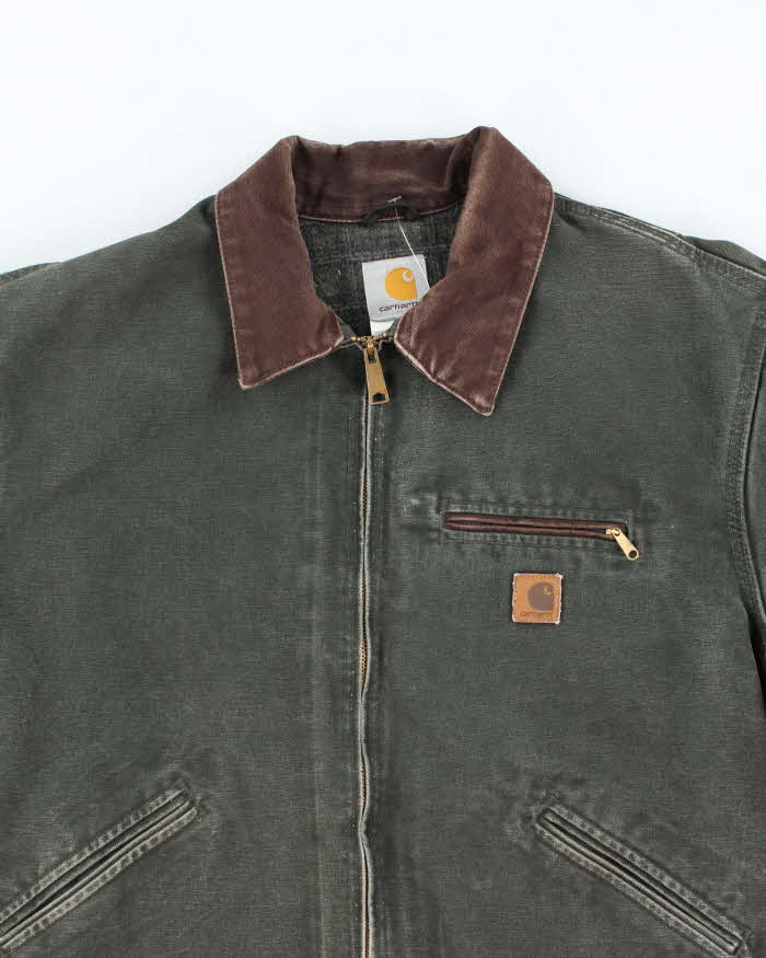 Vintage Carhartt Faded Green Lined Detroit Jacket - XL