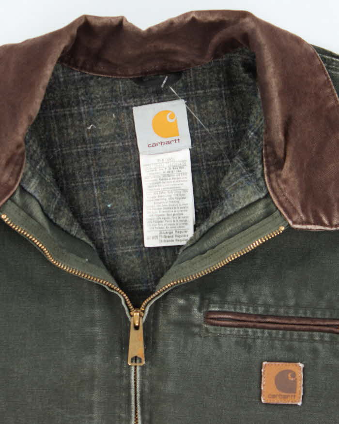 Vintage Carhartt Faded Green Lined Detroit Jacket - XL