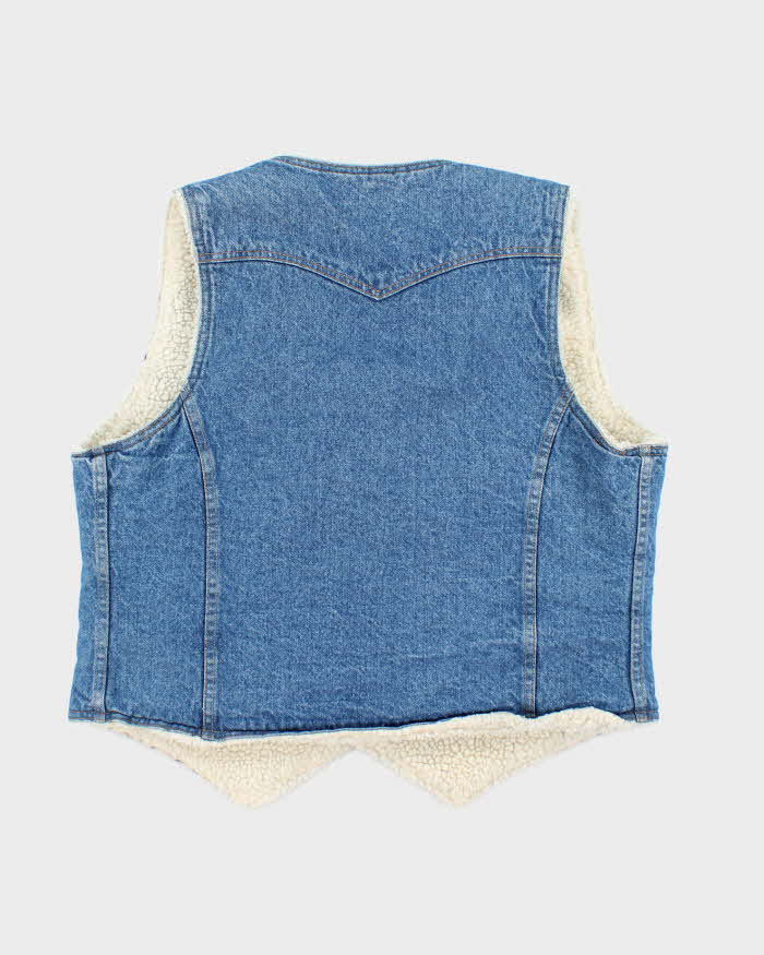 Vintage 80's Levi's Orange Tab Fleece Lined Denim Gilet - M