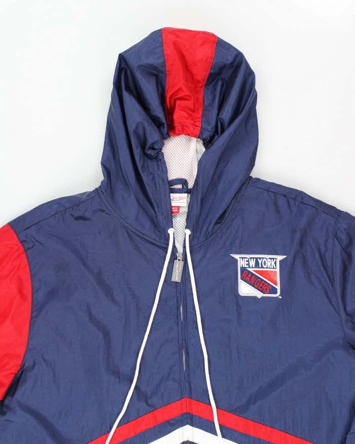Vintage 2000's Mitchell & Ness New York Rangers Hooded Anorak Jacket - XXXL