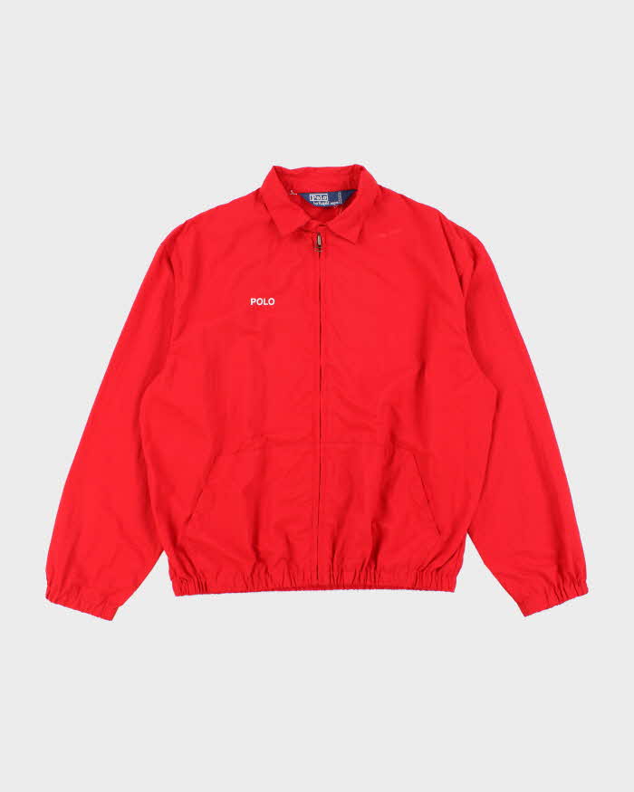 Vintage 1990s Polo Ralph Lauren Red Windbreaker Jacket - M – Rokit