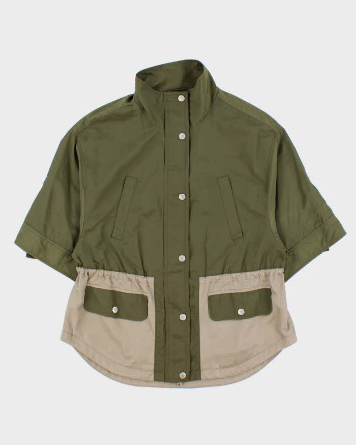Spring 2014 Armani Exchange Short Sleeve Two Tone Zip Up Windbreaker Jacket - XS