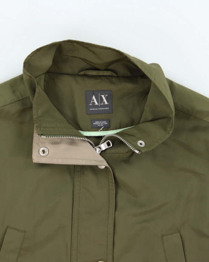 Spring 2014 Armani Exchange Short Sleeve Two Tone Zip Up Windbreaker Jacket - XS