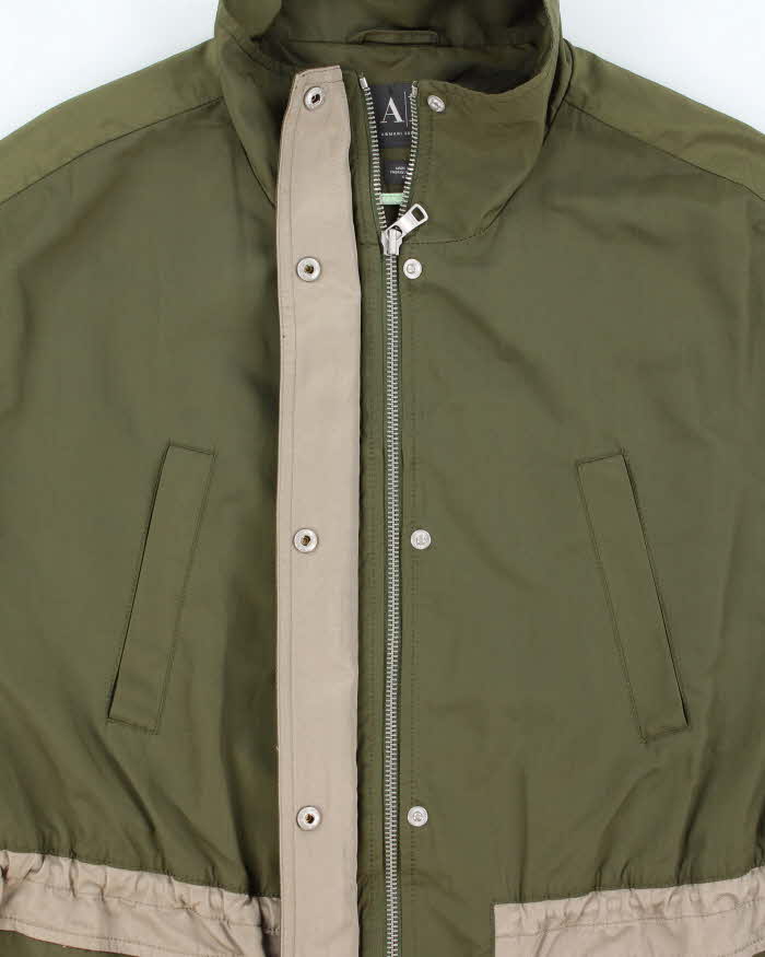 Spring 2014 Armani Exchange Short Sleeve Two Tone Zip Up Windbreaker Jacket - XS