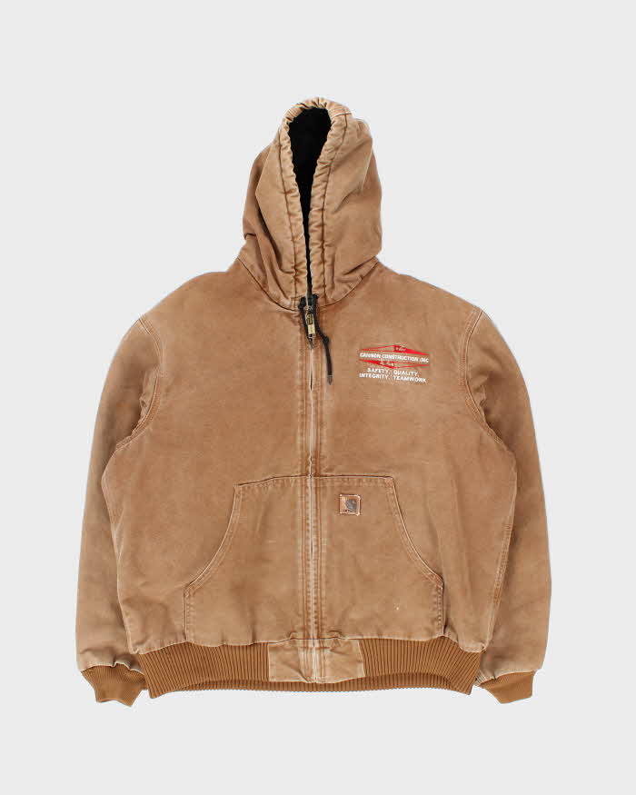 Vintage 00s Carhartt J130 Quilted Oversized Hooded Workwear Jacket