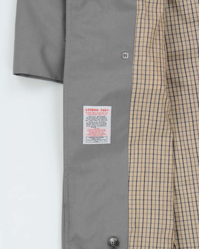 Vintage 1980s London Fog Grey Oversized Weatherproof Trench Coat - L