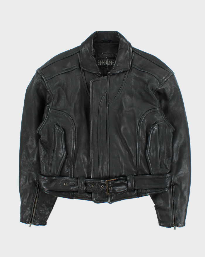 Robert Comstock 黒レザージャケット Mサイズ相当 Vintage 1990s Robert Comstock Endurance Quallofil Lined
