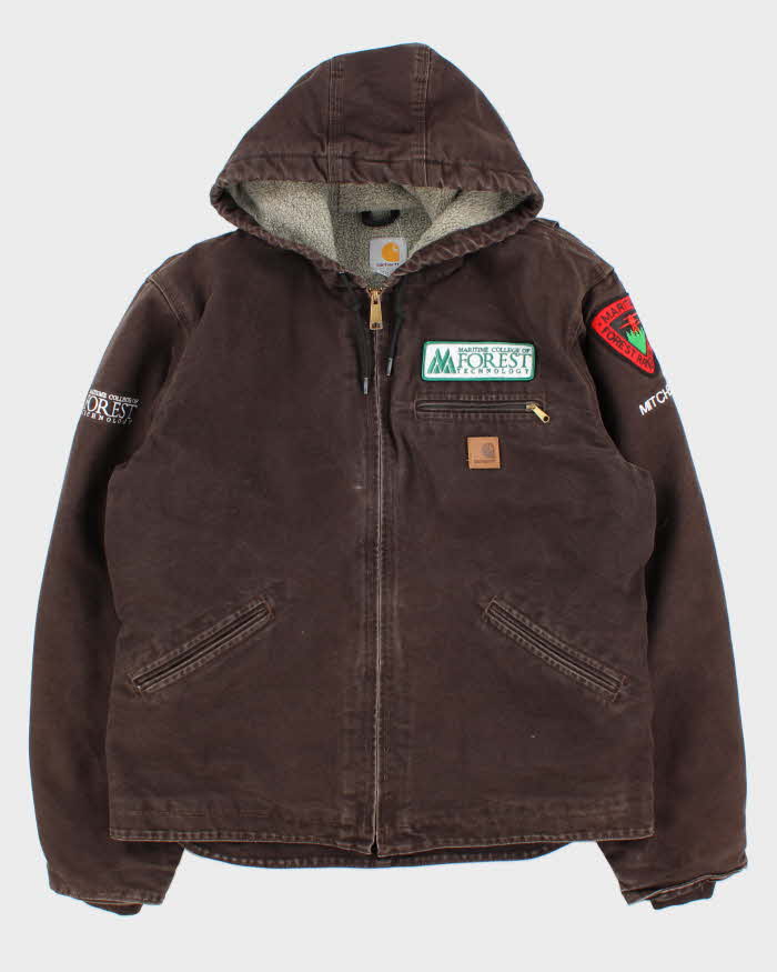 Vintage Carhartt J141 DKB Active Sherpa Lined Duck Canvas Hooded