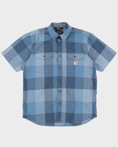 Carhartt Blue Checkered Short Sleeve Shirt - L