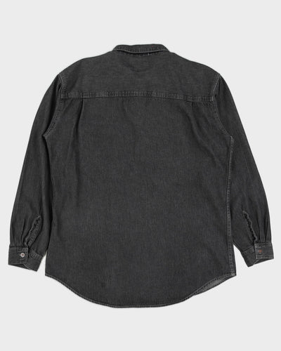Vintage 90s Levi's Orange Tab Black Denim Long Sleeved Shirt - L