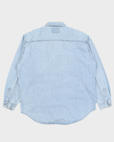 00s Levi's Blue Denim Long Sleeved Shirt - L