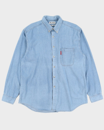 Vintage 90s Columbia Blue Denim Long Sleeved Shirt - L