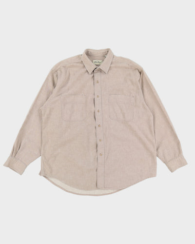 Vintage 90s Eddie Bauer Beige Cotton Shirt - XL