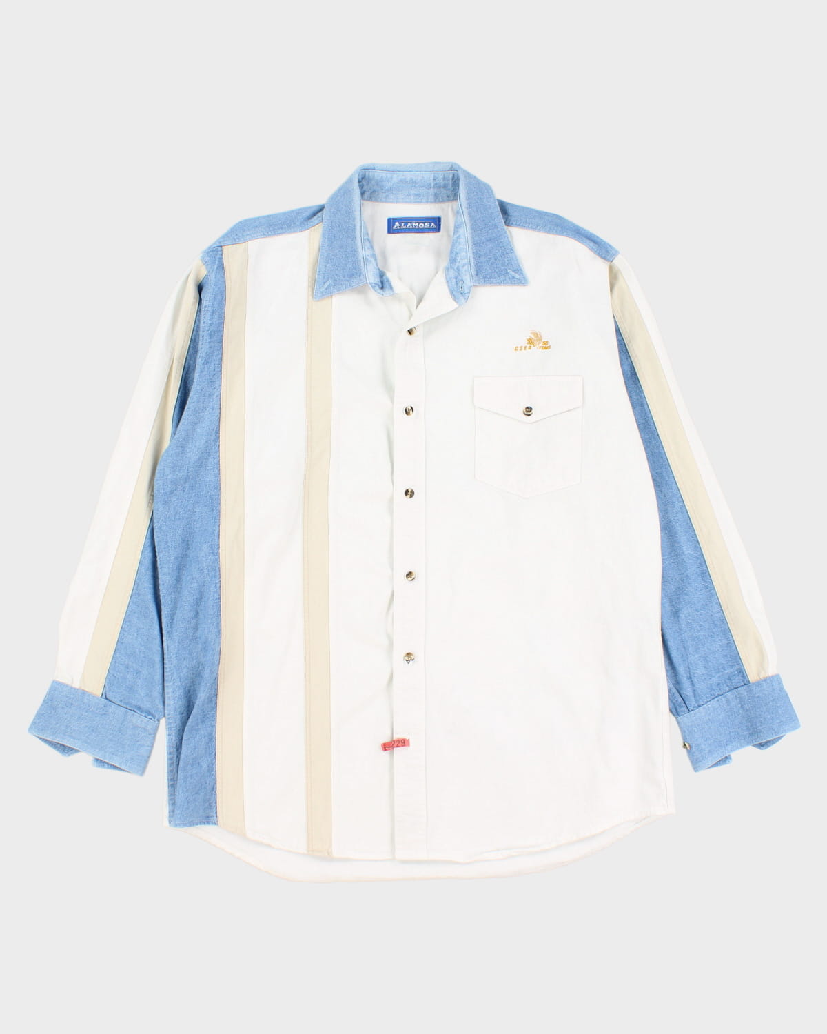 Vintage 90s Alamosa White/Denim Shirt - XXL
