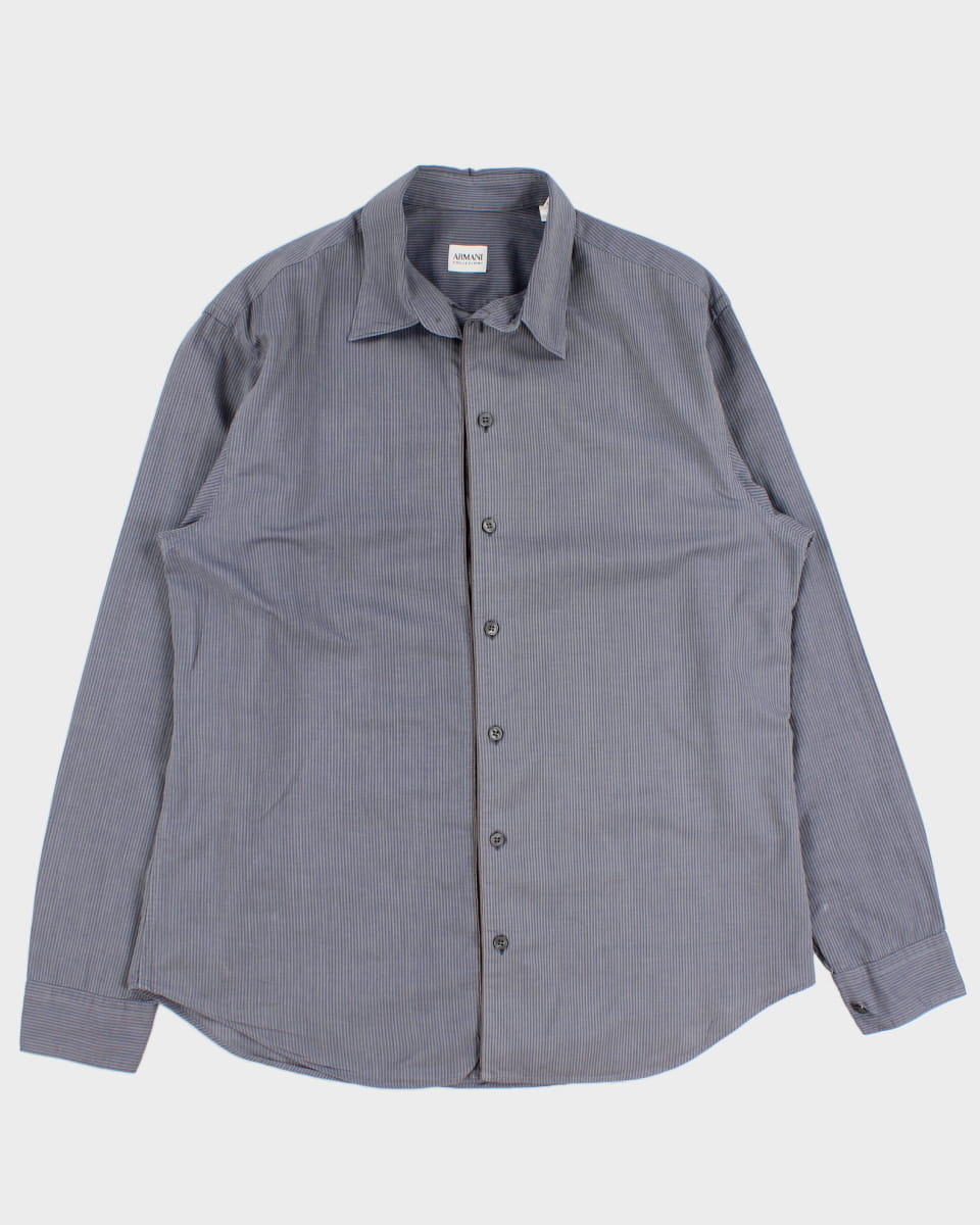 Vintage Armani Collezioni Grey Stripe Shirt - L