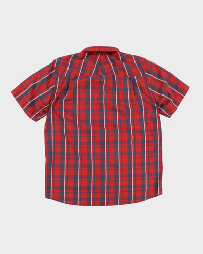 Vintage The North Face Check Button Up Collared Short Sleeve Shirt - M