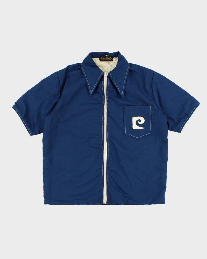 Vintage 70s Pierre Cardin Towelling Lined Zip Up Shirt - M